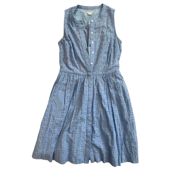 J by J.Crew Blue Sleeveless Dress size 0 Button Front w/ Pockets‎ & Lined - Picture 1 of 5